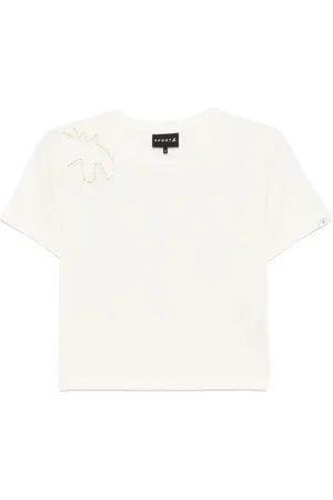 AGNÈS B. Dino T-Shirt mit Lochstickerei