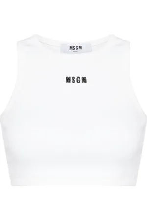Msgm Cropped-Oberteil mit Logo