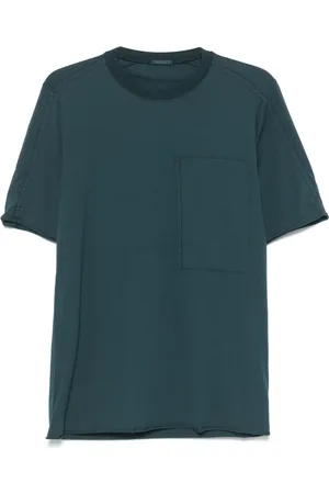 TRANSIT T-Shirt mit gestricktem Kragen