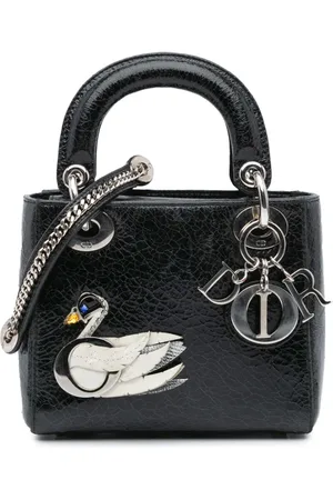 Dior 2016 mini Jeweled Swan Lady Dior Umhängetasche aus Hirschleder mit Keramik-Effekt