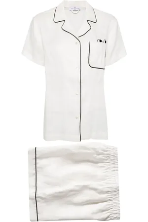 Anya Hindmarch Leinen-Pyjama mit Augen-Print
