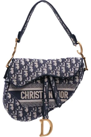 Dior 2020 bestickte Oblique Schultertasche aus Canvas