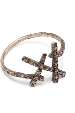 Noguchi 14kt Weißgoldring mit Diamant
