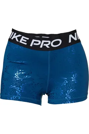 Nike Pro Dri-FIT Mid Rise 3 Inch Shorts mit Print "Valerian Blue/Black" Shorts