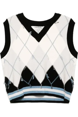 KIMHEKIM Argyle Reserve Pullover mit V-Ausschnitt