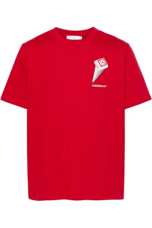 Casablanca T-Shirt mit Leaning Column-Print