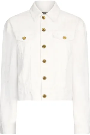 Roberto Cavalli Cropped-Jacke mit Rundhalsausschnitt