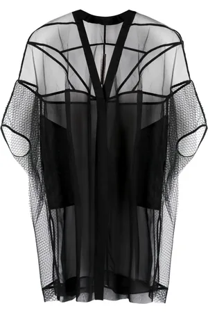 Rick Owens Transparente Edfu Tecuatl Seidenjacke