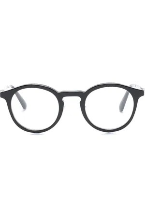 Moncler Runde Brille mit Logo-Schild