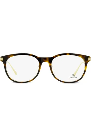 Omega Runde Brille in Schildpattoptik