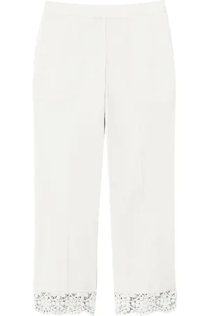 Twin-Set Cropped-Hose mit Spitzensaum