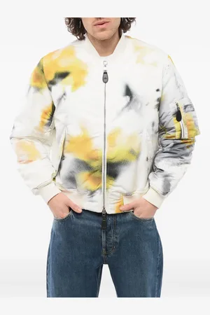 Alexander McQueen Gefütterte Bomberjacke mit Obscured Flower-Print