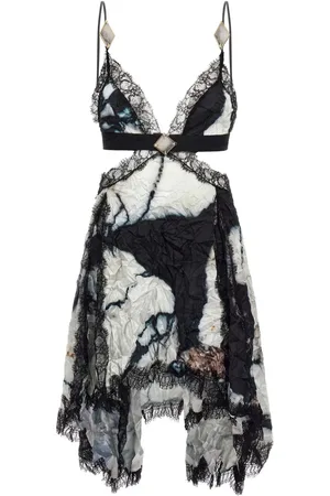 Roberto Cavalli Minikleid mit marmoriertem Print