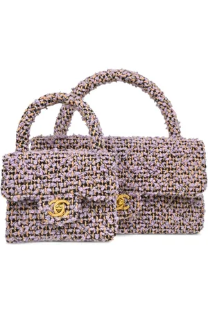 CHANEL 1995 Tweed Single Flap Handtaschen-Set