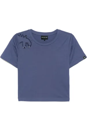 AGNÈS B. Dino T-Shirt mit Lochstickerei