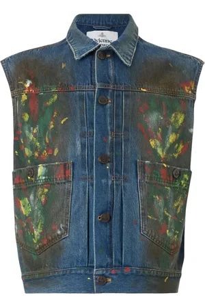 Vivienne Westwood Marlene Jeansweste mit Farbklecks-Print