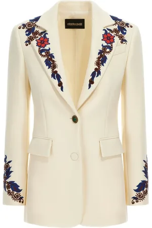 Roberto Cavalli Blazer mit Blumenstickerei