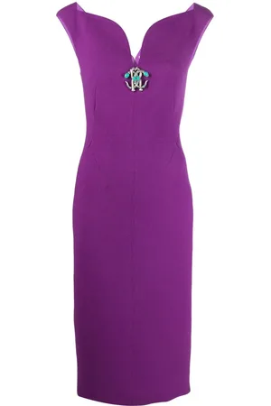 Roberto Cavalli Midikleid mit U-Ausschnitt