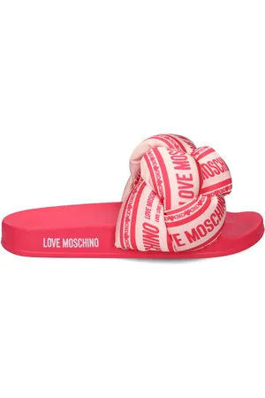 Moschino Pantoletten mit Logo-Print