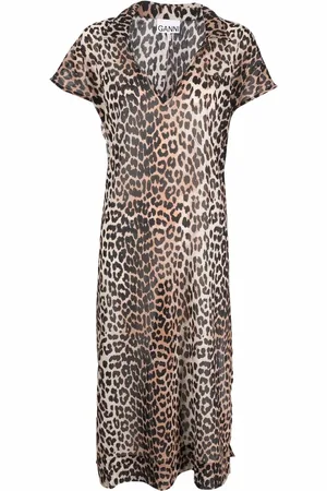 Ganni Kleid mit Leoparden-Print