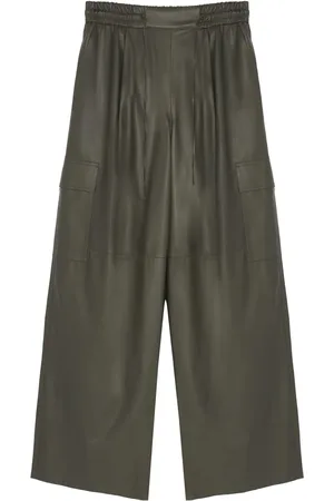 YVES SALOMON Lederhose mit weitem Bein