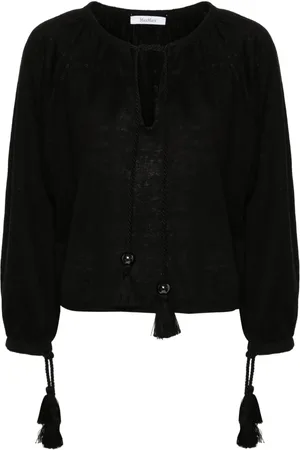 Max Mara Leinenoberteil mit Quasten
