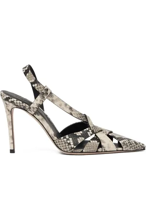 Scarosso Athena Slingback-Pumps mit Schlangenleder-Prägung 85mm