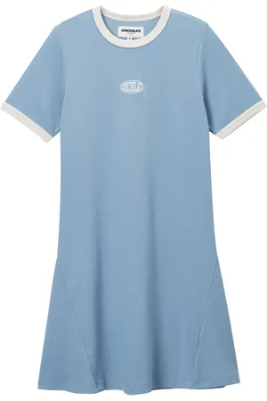 Chocoolate T-Shirtkleid mit Kontrasteinsatz