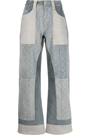 Marine Serre Regenerated Wide-Leg-Jeans