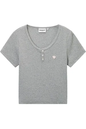 Chocoolate Fein geripptes T-Shirt