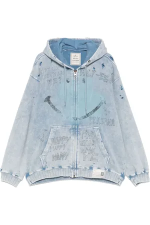 Maison Mihara Yasuhiro Hoodie mit ausgebleichtem Smiley-Print