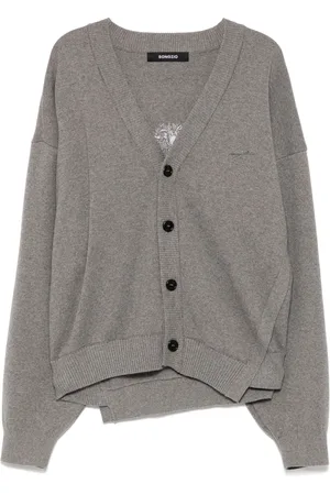 SONGZIO Asymmetrischer Cardigan mit Poetry-Stickerei
