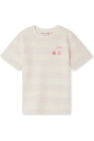 BONPOINT Gestreiftes Amite T-Shirt mit Logo-Stickerei