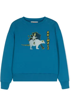 The Animals Observatory Blue Bear Sweatshirt aus Jersey