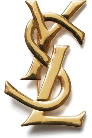 Saint Laurent 1990-2000s Brosche mit Cassandre-Logo