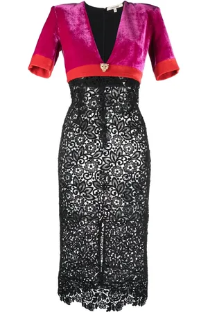 Roberto Cavalli Midikleid mit kurzen Ärmeln