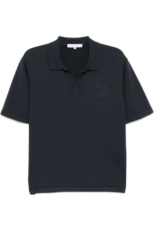 Maison Kitsuné Gestricktes Poloshirt mit Bold Fox Head-Stickerei