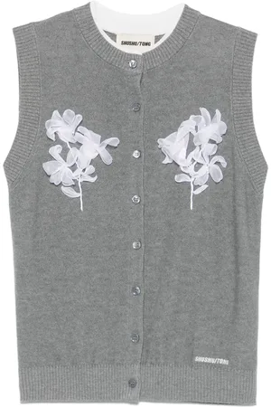 Shushu/Tong Pullunder mit Blumenapplikation