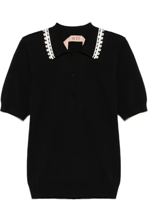Nº21 Poloshirt mit Kristallen