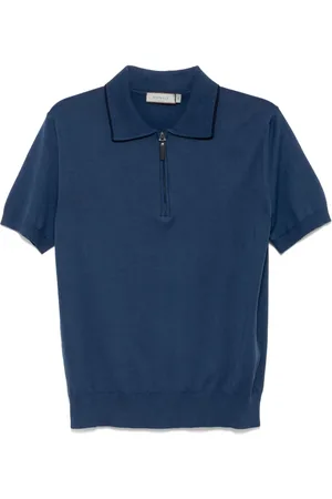 CANALI Poloshirt mit Reißverschluss