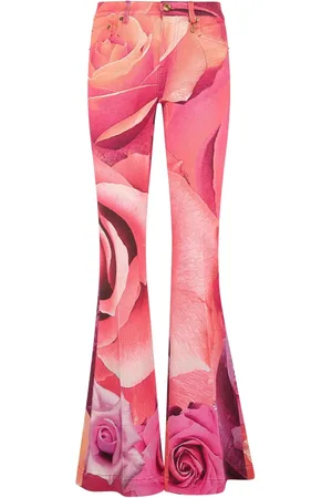 Roberto Cavalli Schlagjeans mit Blumen-Print
