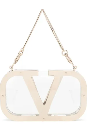 VALENTINO GARAVANI Transparente Clutch mit Logo-Schild