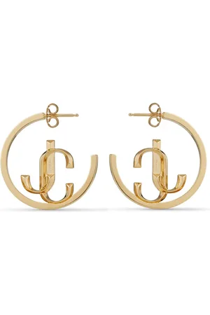Jimmy Choo Mittelgroße Creolen mit Logo