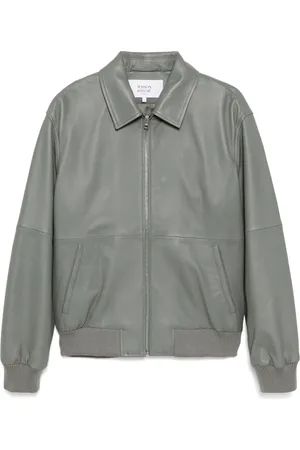 Maison Kitsuné Lederjacke mit Reißverschluss