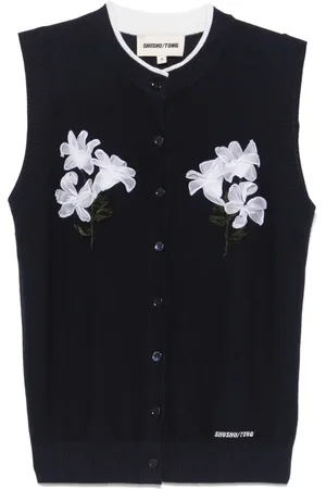 Shushu/Tong Pullunder mit Blumenapplikation
