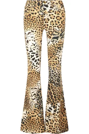 Roberto Cavalli Schlagjeans mit Leoparden-Print
