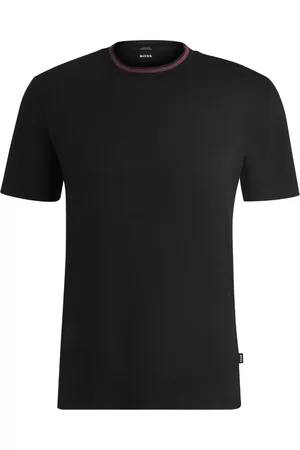 HUGO BOSS T-Shirt mit gestreiftem Kragen