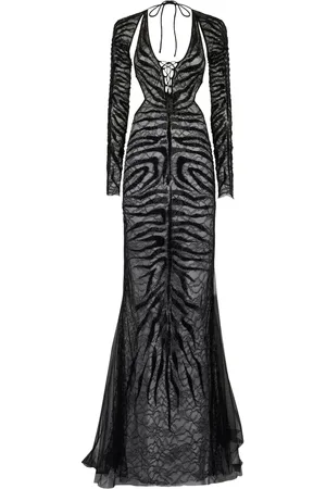 Roberto Cavalli Abendkleid mit Tiger-Print