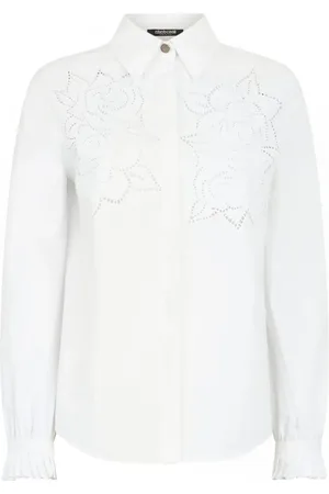 Roberto Cavalli Hemd mit Blumenstickerei