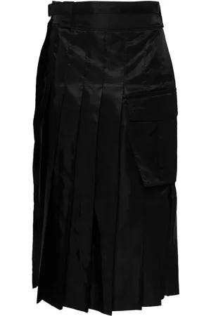 SACAI Twill-Midirock mit Falten